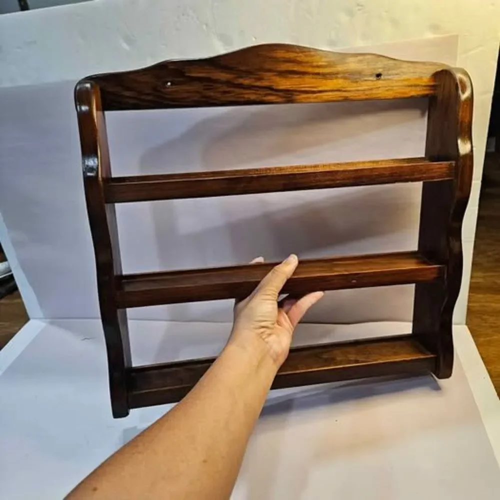 Vintage 3-Tier Wooden Wall Shelf